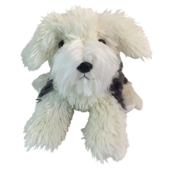 Aurora Flopsie Edwin Sheepdog Plush 12" Grey White Puppy Dog Stuffed Animal Toy - Picture 2 of 8
